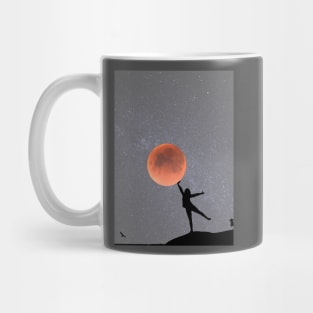 Galaxy and Moon Oneness Gray Graphic Mug